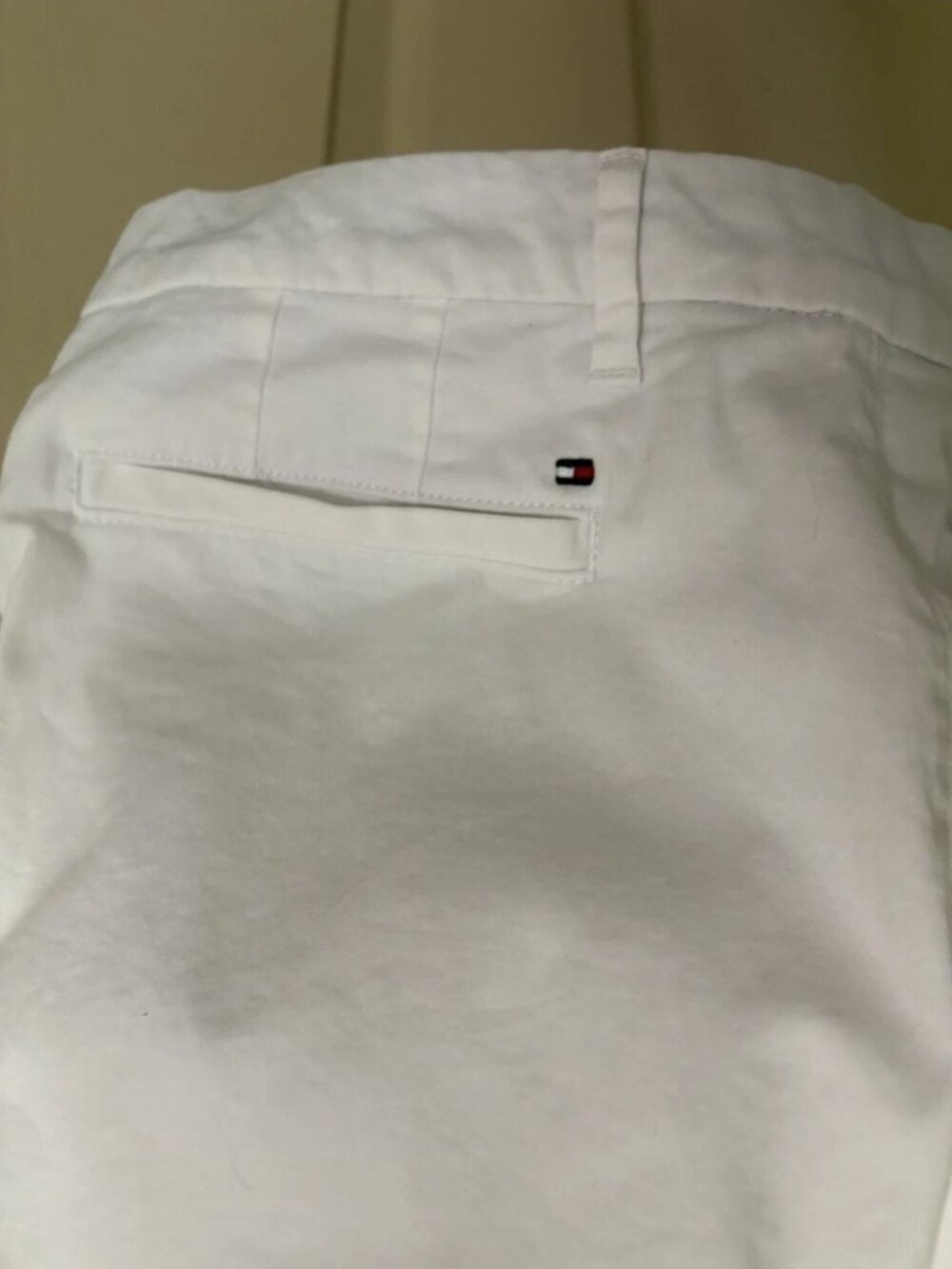 Tommy Hilfiger Women's Pants White Sz 12 Flat Front Chino Cotton 28" Inseam - Picture 4 of 11